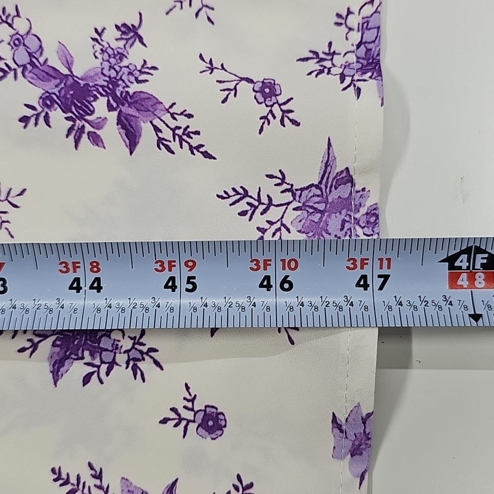 Floral Purple & White Milk Maid Style Dress Corset & Front Front Slit Size L - Picture 10 of 11